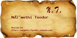 Némethi Teodor névjegykártya